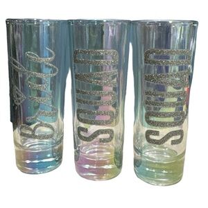 Bachelorette shot glasses set NEW‎ sparkle hologram glass set of 3 party time